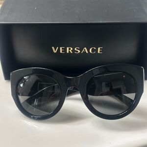 Versace Black Oversized Cat-Eye Sunglasses